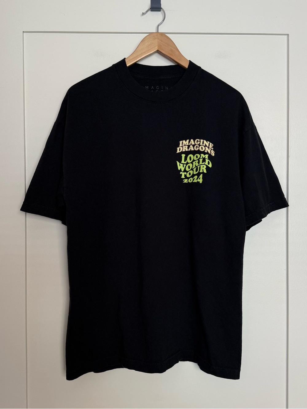 Imagine Dragons 2024 Loom World Tour Sz L T Shirt Tee Black Double Sided Band